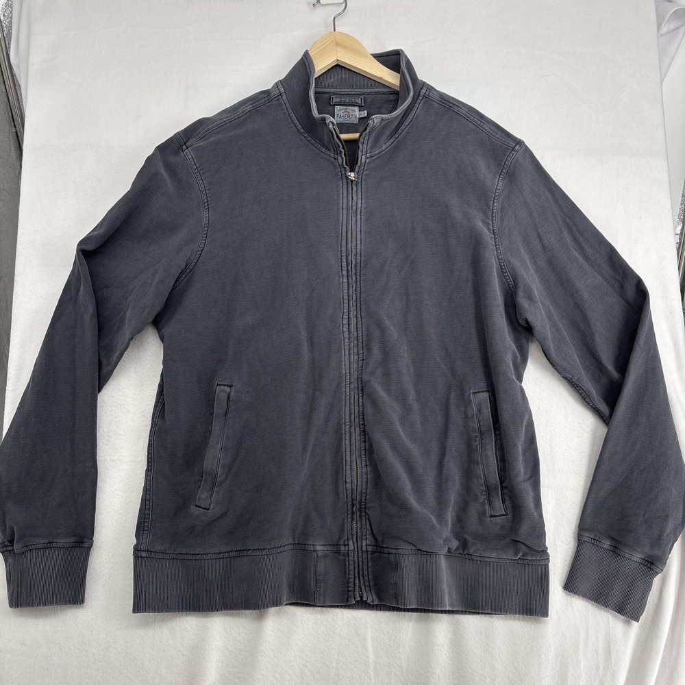 Faherty Jacket Mens XL Full Zip Jacket Distressed Gray